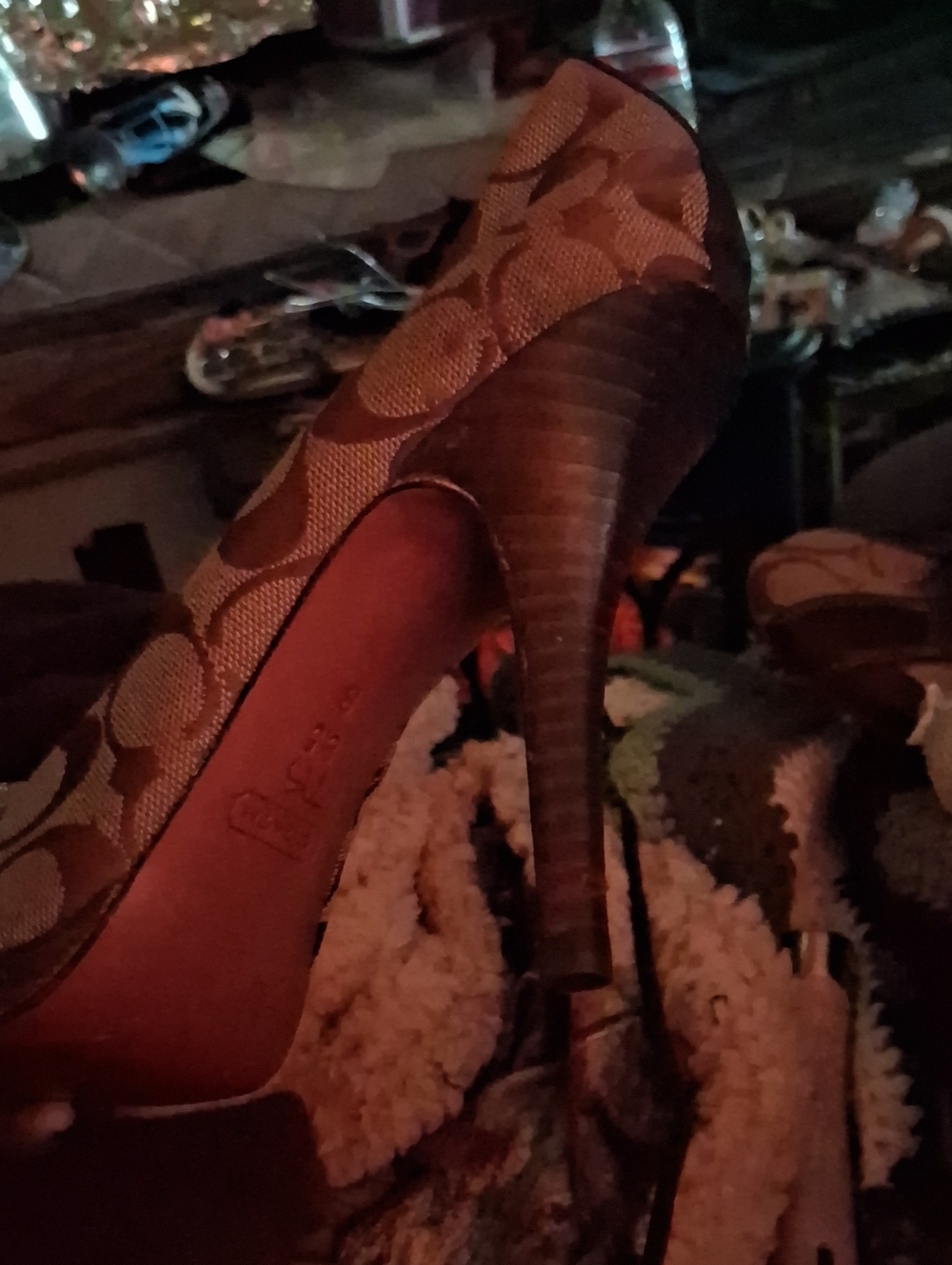 Coach Brown Signature Canvas High Heel Pump